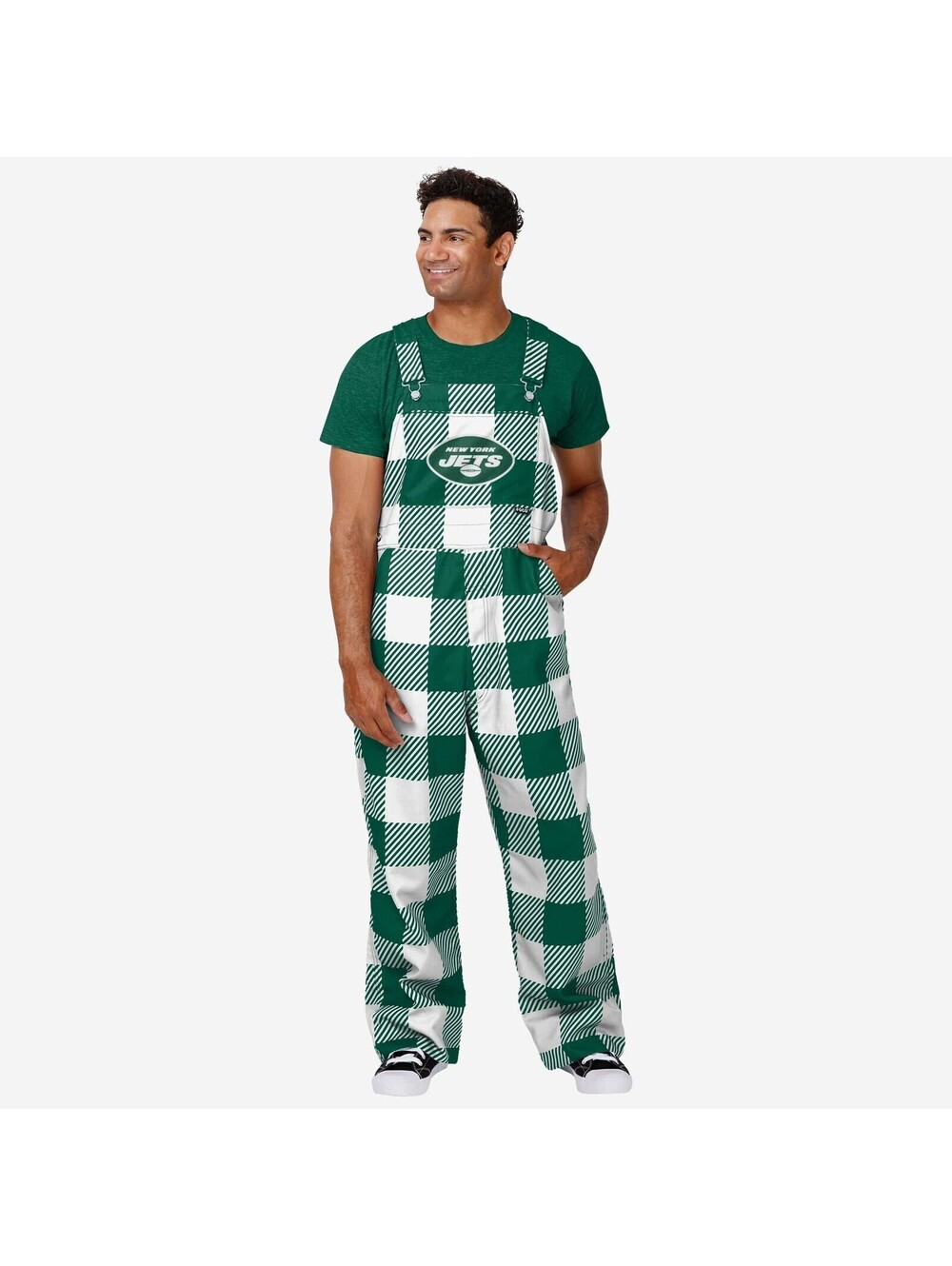 New York Jets NFL Plaid Bib Overalls Men’s Large New FOCO